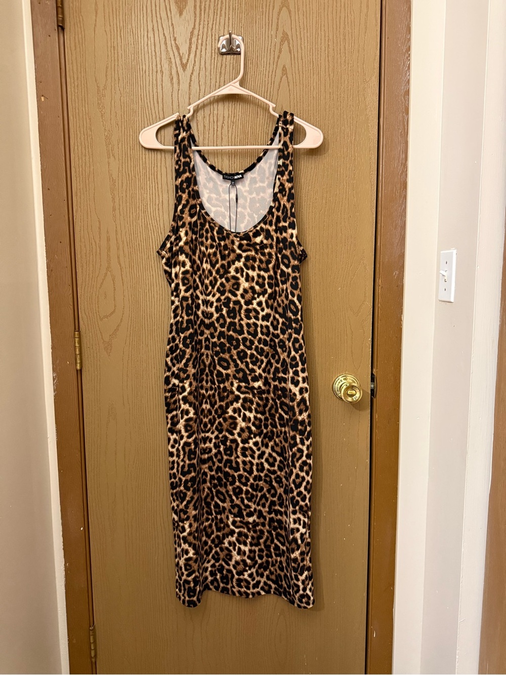 Fashion Nova Light Blue Leopard Print Top